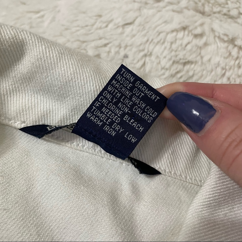 BOSTON PROPER DIY White Floral Lace Denim Jacket - Picture 4 of 6